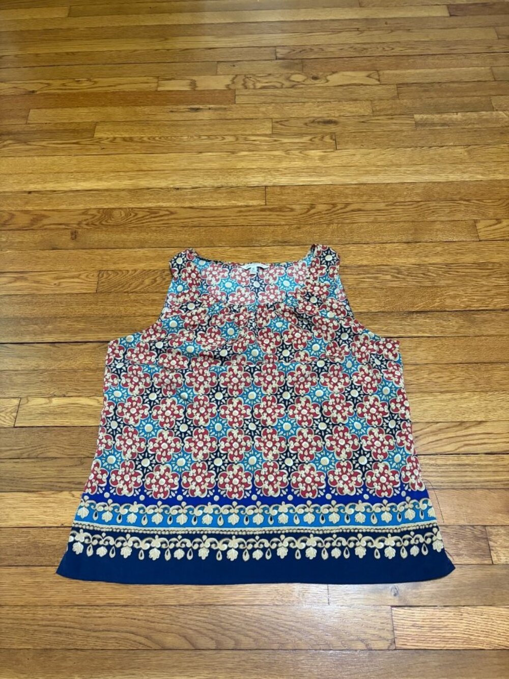 Croft & Barrow Womens Tank Top Size XL Colorful Sleeveless Batik Top